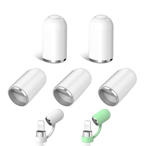 DAXINGXING Magnetic Replacement for Apple Pencil Cap (5pcs) for Apple Pencil 1st Generation with Silicone Protective Cap Sleeve Anti-toss Pen Cap Sleeve