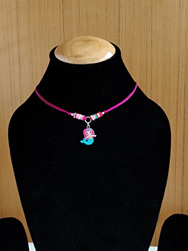 ANNA CREATIONS Thread Braided Adjustable Mermaid Pendent Necklace and Bracelet Jewellery set for Girls - Image 7