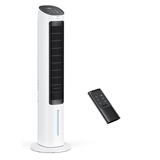 Dreo Evaporative Air Cooler, 40” Cooling Fans that Blow Cold Air, 2023 Upgrade with 80° Oscillating, Removable Water Tank, Ice Packs, Remote Control, 4 Speeds, 7H Timer, Swamp Cooler for Bedroom