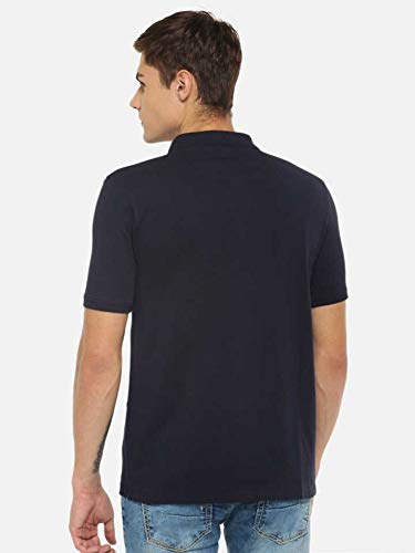 Image of Dollar Men's Pack of 1 Solid Cotton Blend Polo Neck T-Shirt