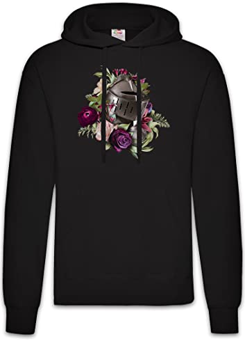 Hoodie Flower Knight Helmet noir XL aux finitions soignées