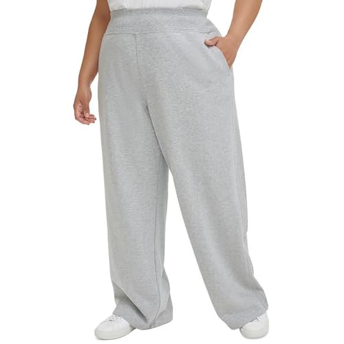 Calvin Klein Performance Womens Plus Wide Leg Fitness Sweatpants Gray 2X