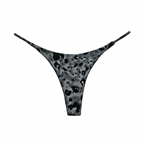 Generisch Bragas de tanga de doble correa para mujer, diseño en forma de T para transpirabilidad, gris oscuro, S