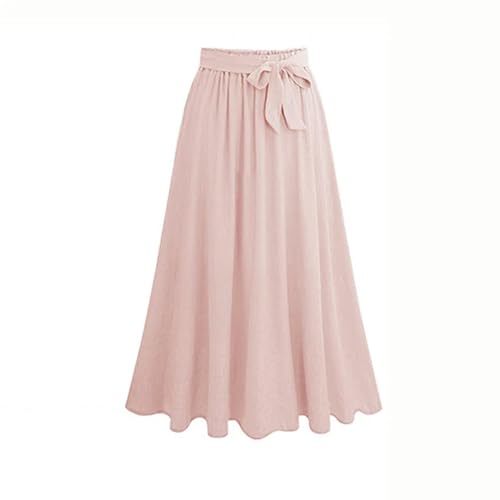 Gyios Gonna Streetwear Casual Streting più Piccole Gonne Lunghe Donne Summer Chiffon Lace Up Maxi Skirt Gonna Elegante Stretch High Waist Big Swing-p-l