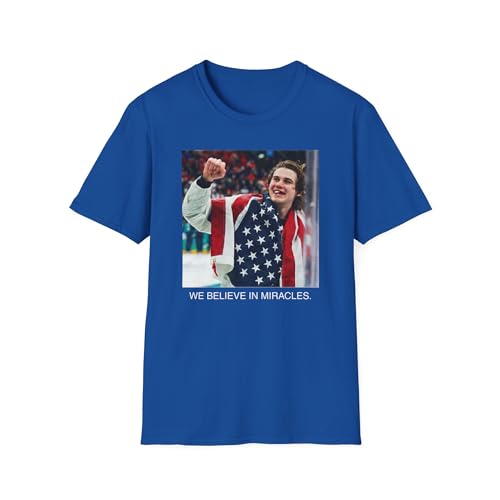 Jack Hughes Miracle Gold Medal Champion T-Shirt - USA 2026 Hockey Apparel (Royal Large)