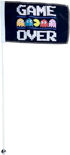 JLP 7' Foot Tall 5/16 Heavy Duty Flag Whip LTZ400 LTR450 LTZ50 LTZ90 Flag Ozark Whip Can-am Pac Man Game Over…, white
