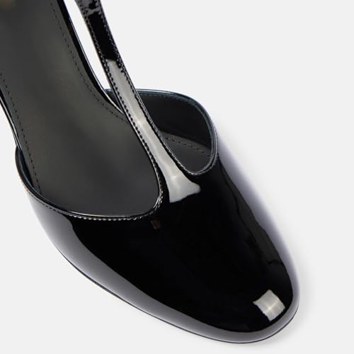 THESHY Women's Pointed Toe High Stiletto Heels Patent Leather Ankle Strap High Heels Buckle Closed Toe Pumps Fahsion Dress Shoes for Women4