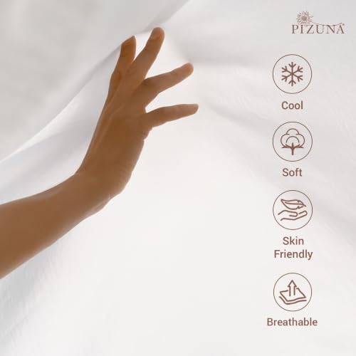 Image of Pizuna 100% Cotton Fitted Bedsheet Single Bed 400 Thread Count Long Staple Cotton Sateen Fitted Bedsheet 40x78 Inch with 1 Pillow Cover, Berry Plum Elastic Fitted Bedsheets Single Bed fits 12 Inch