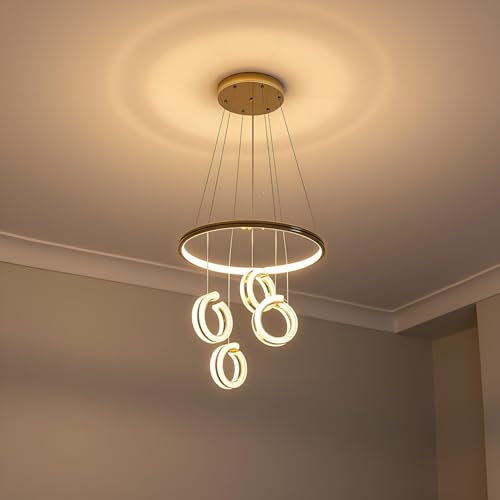 Image of LED Chandelier Lights for Ceiling Living Room, Chandeliers for Living Room Modern, Jhoomer for Hall Ceiling, Hanging Light for Home Decoration (CH53)