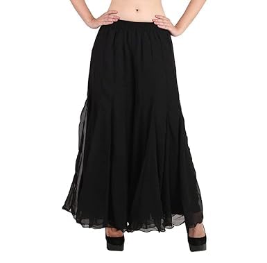 kicha Regular Loose Fit Solid Colour Georgette Flared Sharara Palazzo for Women-picture-29