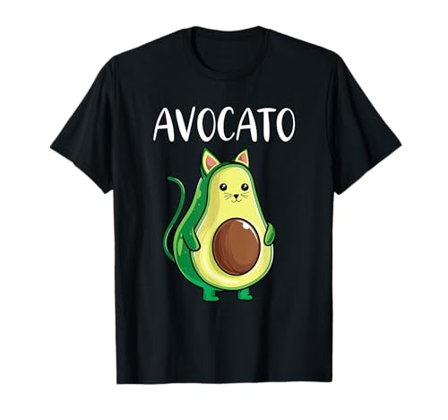 Avocado Funny Cat Women Avocato Vegetarian T-shirt, Preto, S