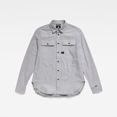 G-Star RAW Herren CPO Regular Hemd, Mehrfarben (Correct Grey/White Oxford D23583-C895-C760), XL – Ansicht 4