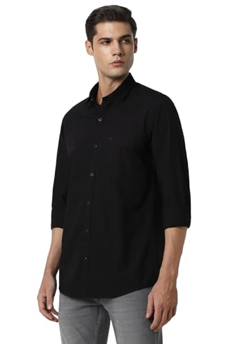 Image of Peter England Men's Premium Stretchable Cotton Solid Casual Shirt