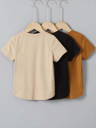 SOLY HUX Toddler Boy's Round Neck Tee 3 Piece Solid Short Sleeve T Shirts Summer Tops2