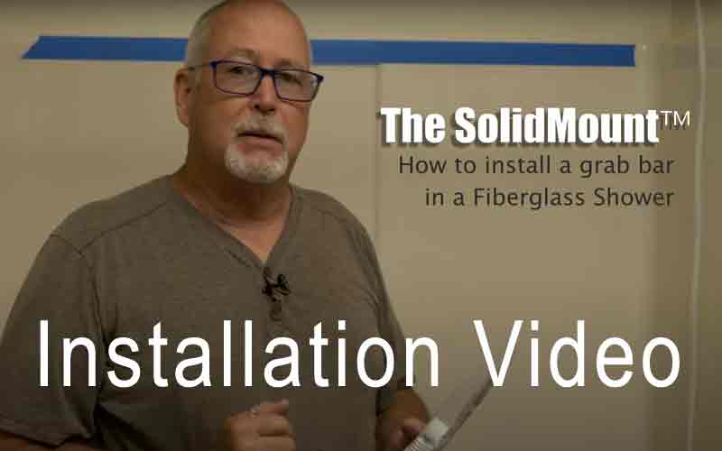 Grab Bar Mounting Kit for Fiberglass Showers. The Solid Mount uses Adj. Spacers for use in most fiberglass showers with wood studs (Only). Solid, Secure, and won’t flex in your shower. Made in the USA