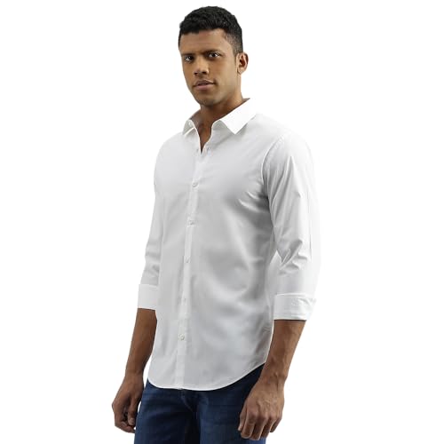 Image of United Colors of Benetton Slim Fit Spread Collar Solid Shirt