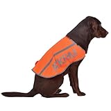 Orange Reflective Dog Vest for Large Breeds, High Visibility Dog Safety Vest Harness with Removable Bell Keep Safe from Hunting, Training & Cars Accidents
