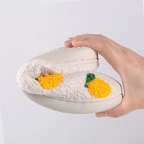 Image of Women's Men's Strawberry Slippers Cute Fruit Home Slippers Winter Fuzzy Memory Foam Fluffy Warm House Shoes