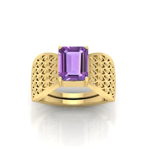Bague améthyste réglable en plaqué or à porter de jour comme de nuit avec élégance