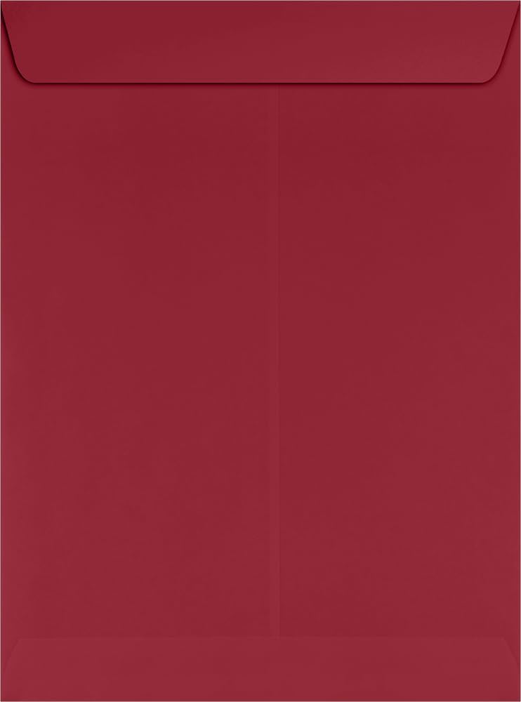LUXPaper 9 x 12 Open End Envelopes | Peel & Press | Garnet Red | 80lb. Text | 50 Qty