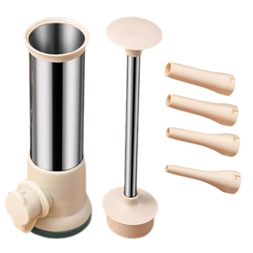 Máquina de llenado de salchichas - Tubo de llenado de salchichas, 233 g de relleno de carne para hacer salchichas | Llenadora de carne de acero inoxidable de 10,63 x 2,36 pulgadas, fabricante manual