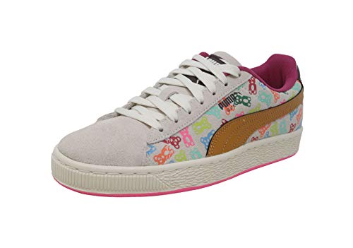 PUMA Junior/Big Kid's Shoes Suede Whisper White Sneakers 367885-01G (4 M US Big Kid)
