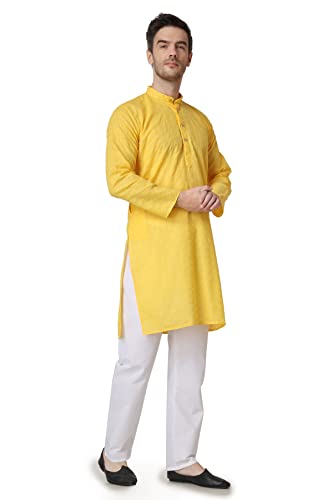 Mens Cotton Lucknowi Chikan Kurta Churidaar4