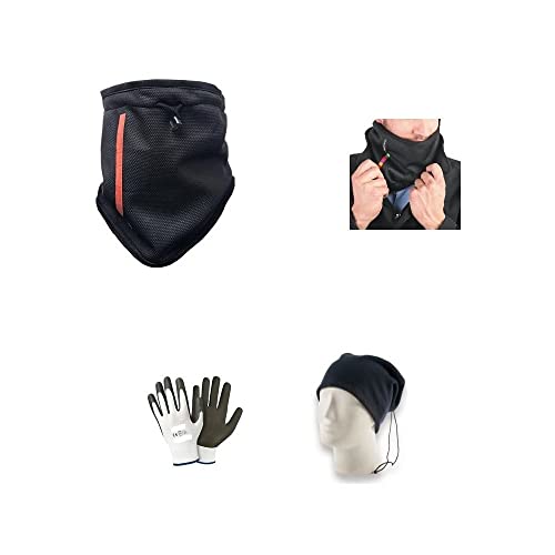 BANDANA CONTRE LE VENT PLUIE ET EAU COLLAIRE PARACOLE DE SAUVEGARDE 615WB NOIR WINDBREAKER/POLAIRE BARRIÈRE CONTRE EAU VENT ET FROID COUVERTURE AVEC LAQUET TAILLE UNIQUE Cover
