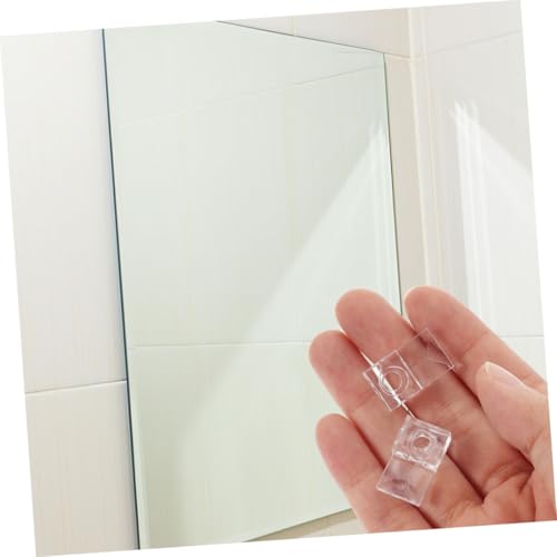Image of 25 Sets Heavy Duty Mirror Clips Anchors Glass Panel Retainer Hardware for Wardrobe and Bathroom Installation No Drill Required