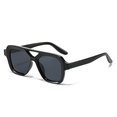 Lunettes de soleil double bridges aux verres dégradés noirs et gris de qualité