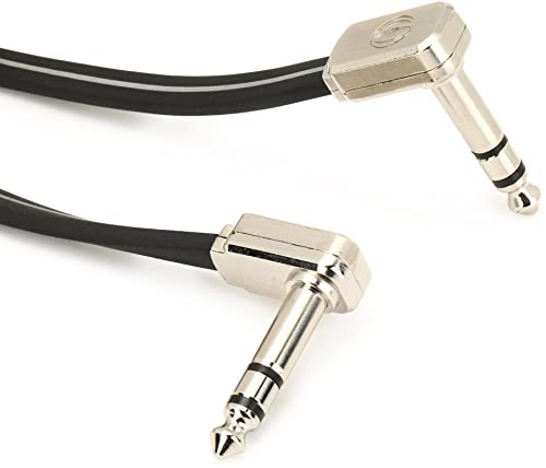 Image of Ernieball 6408 6 inch Flat Ribbon Stereo Patch Cable Black Single