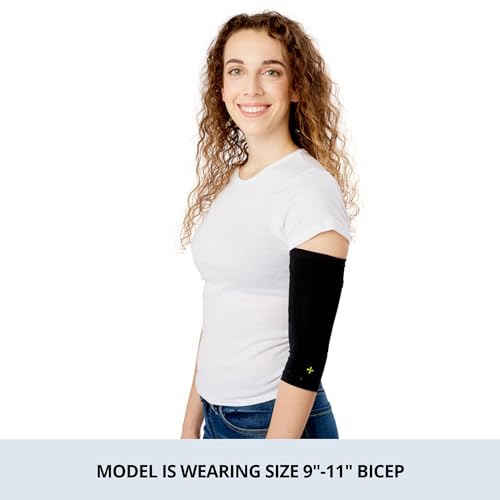 Image of Care+Wear - Long PICC Line Cover (X-Large, Black) - for Patients with PICC Lines - Upper or Lower Arm Coverage - Enhanced PICC Line Security - Comfortable Daily Wear, Convenient Mesh Window