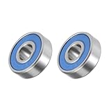 METALLIXITY Deep Groove Ball Bearings (S608-2RS, 8mm x 22mm x 7mm) 2Pcs, Stainless Steel Double Sealed Industrial Bearings - for Industrial Micro Motor
