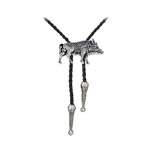 Cravate bolo sanglier sauvage pour costume mariage champêtre