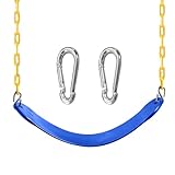 TURFEE Swing for Outdoor Swing Set - Pack of 1 Seat Replacement Kit with Heavy Duty Chains - Backyard Swingset Playground Accessories for Kids (Blue)