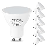 ORALUCE LED電球 GU10口金 スポットライト 50W形相当 6W 480lm 5000K 昼白色 調光不可 省エネ 長寿命 ビーム角度120°広配光タイプ 高演色 天井照明 商業照明 6個セット