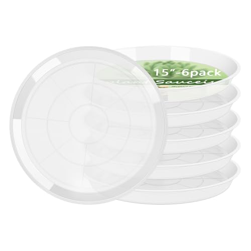 YOPIKUU 6Pack Plant Saucer, 3 5 7 9 11 13 15 17 19 21 in Plastic Plant Tray