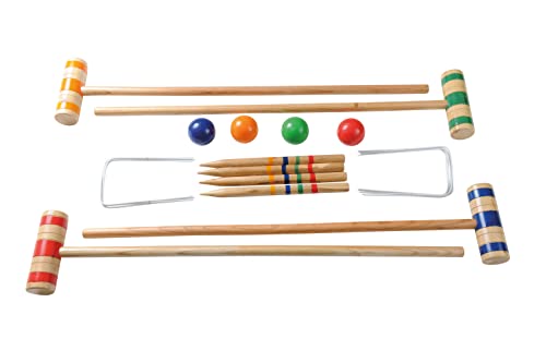 Traditional Garden Games Wooden Croquet Set for 4 Players - Image 2