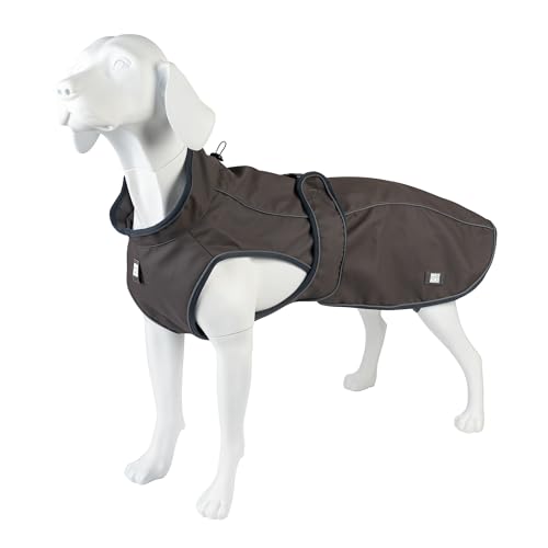 Max & Molly Chubasquero para perro, impermeable, M, Stone, chaqueta deportiva para perros con cinturón abdominal ajustable, reflectante y seguro, chubasquero para perro con apertura de arnés