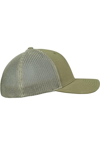 Image of Flexfit Trucker Mesh Fitted Cap | 6-Panel, Mid-Profile, Stretchable Mesh Backing, Flexfit Sweatband, Curved Visor, Silver Undervisor
