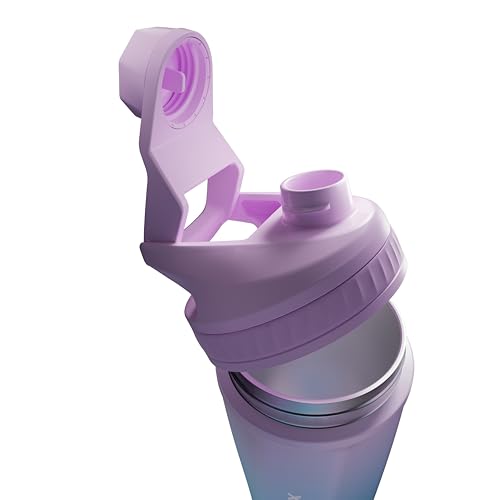 Image of VOLTRX ChillMix Shaker Bottle Insulated Stainless Steel - USB C Rechargeable Electric Protein Shake Mixer, Shaker Cups for Protein Shakes and Meal Replacement, Aurora Fade, 16 oz