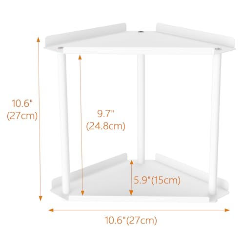 Image of Jesginboo 2 Tier Bathroom Counter Organizer, Vanity Organizer Corner Shelf | Skincare, Makeup Countertop Organizers, Kitchen, Bathroom Counter Storage, White
