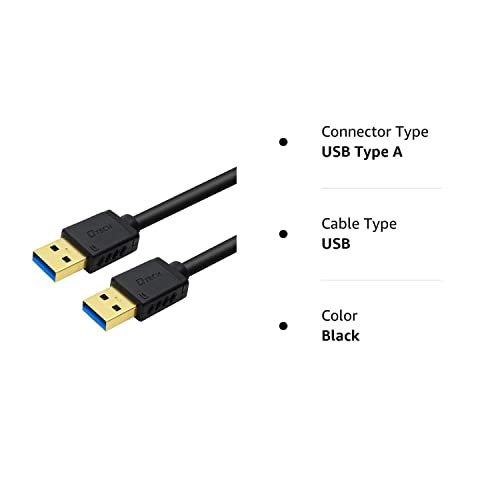 Dtech 3 Ft Usb 3.0 Type A To A Cable Male To Male High Speed Data Cord In Black #TOP6