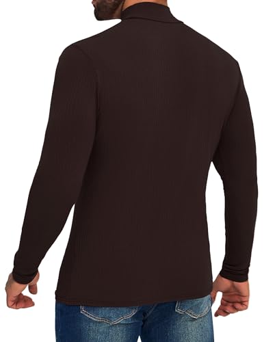 ZAFUL Men's Mock Turtleneck Shirts Long Sleeve Lightweight Slim Fit Undershirt Tops Ribbed Pullover Dress Base Layer Shirts4