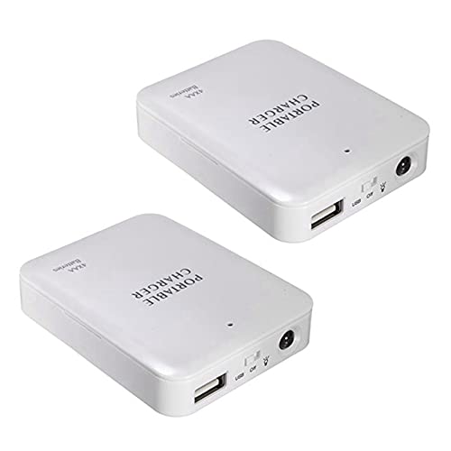 Uikdjgu 2X Caja de Bateria del Banco de la Energia del USB Portatil Cargador de Bateria Externa del Paquete del Cargador de Bateria de Emergencia 4X AA para Telefonos,