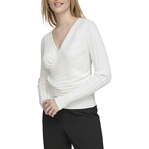 Calvin Klein Women's Long Sleeve Faux Wrap Sweater3