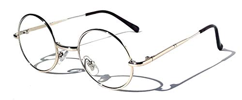V.W.E. Kids Children Size Hippie Round Circle Lens Lightweight Metal Clear Lens Glasses (Age 3-12)