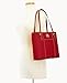 Dooney & Bourke Women's Small Lexington Tote in Pebble Grain Leather, Handbag with Long Leather Shoulder Straps, Red
