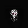 Jewellery Pit - Handmade Gothic Biker Sterling Silver Skull Men's Ring with Ring and Silver Polishing Cloth Gift - Mens Skull Biker Ring (X 1/2) #1