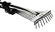 KOTARBAU® Robuster Fächerbesen 20 cm aus Metall Verstellbar 25 - 100 mm Minirechen mit 9 Zinken Laubbesen Laubfeger Hand-Fächerbesen Handrechen Rasenrechen Drahthandfeger
